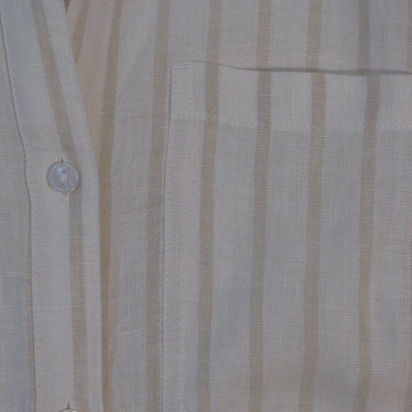 * Striped Dress NWT $59 XS Small MediumThe Drop 100% Linen Button Up Stripes - Picture 5 of 6